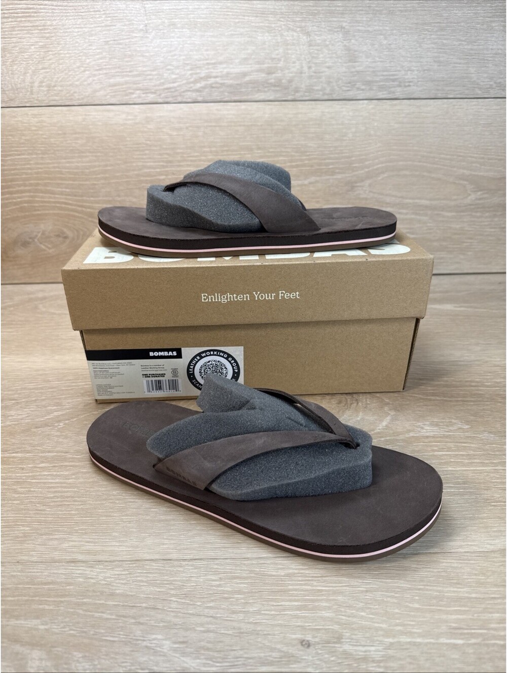 Bombas Women's Sunrise Leather Flip Flop Size 8